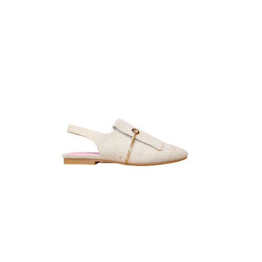 Esporre Nell Ladies Gold Linen Slingback