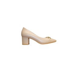 Melyann Chalk Ladies Nude Leather 2 Inch Heel