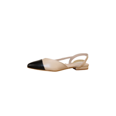 Menina 4069 Ladies Beige/Black Leather Slingback