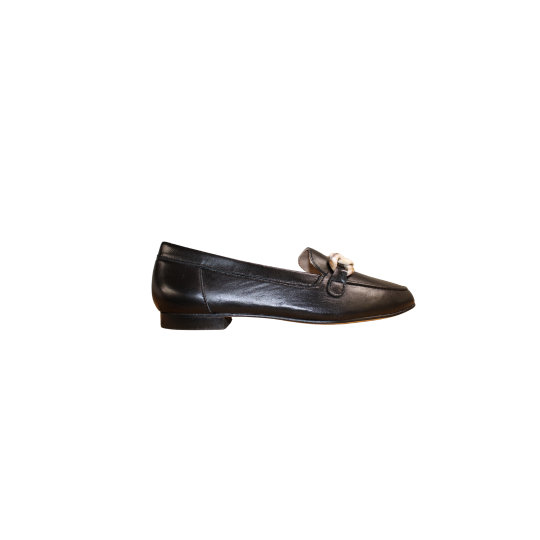 Menina 4015 Ladies Black Leather Loafer