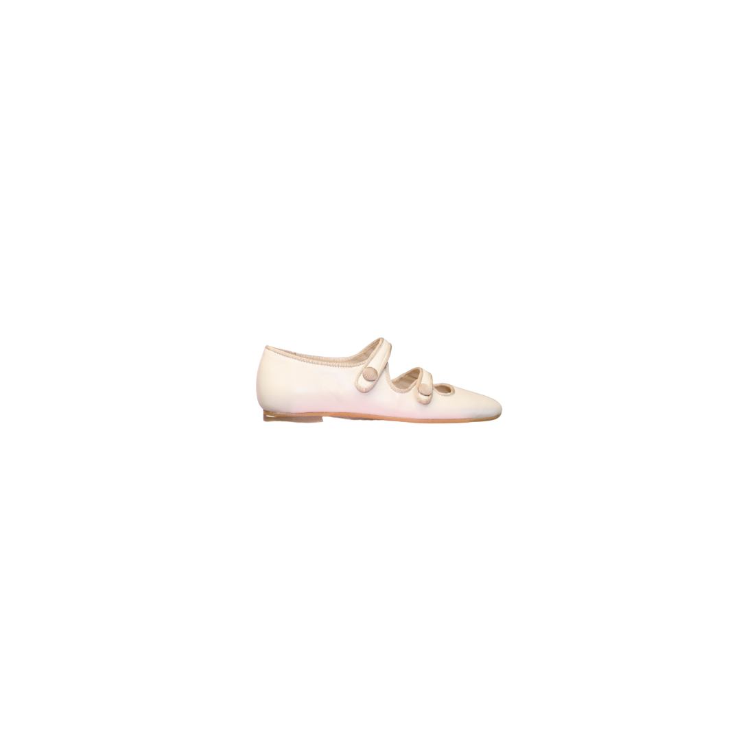 Luccini Catrula Girls Beige Leather Mary Jane