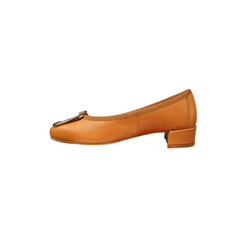 Euforia Baru Ladies Tan Leather 1 Inch Low Heel