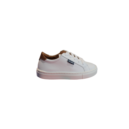 Atlanta Mocasin 522 White Girls Leather Sneaker