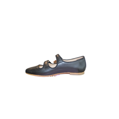 Luccini Catrula Girls Black Leather Mary Jane