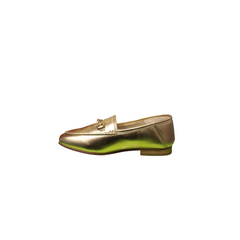 Sam Edelman Loraine Mini Girls Gold Leather Loafer