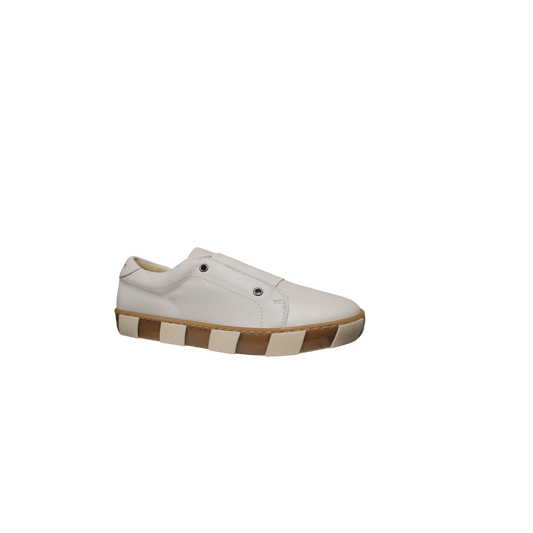 Blublonc Markos Off-White Leather Sneaker Shoe