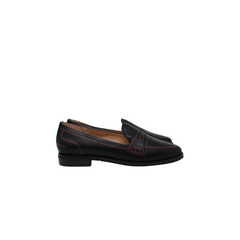 Viviamos Venice Black Stamped Leather loafer