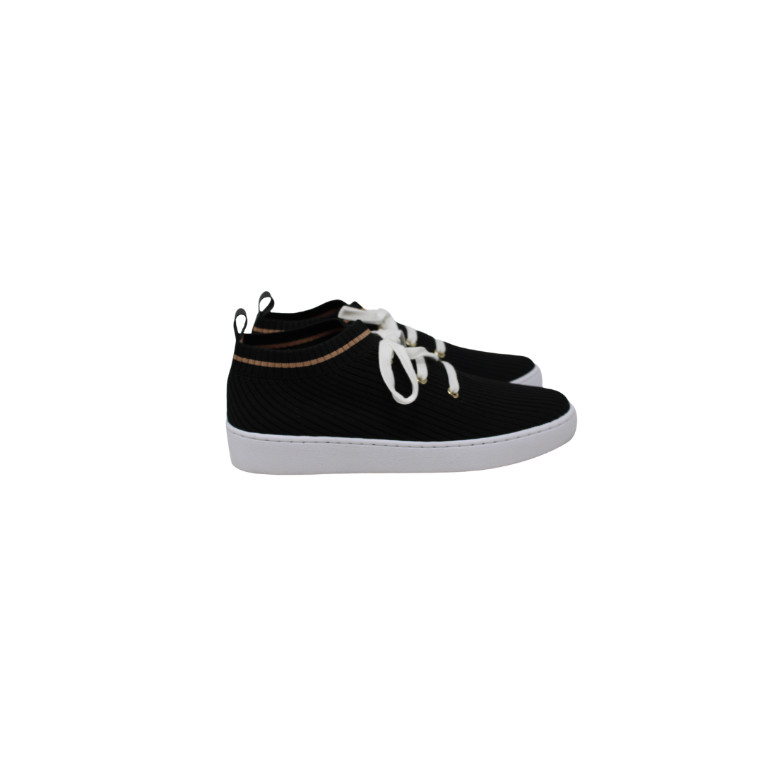 Esporre Mag ladies Black and Tan Sock Sneaker