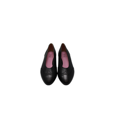 Esporee Tellon Ladies Black Leather Flat