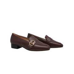 Viviamos Sofia Brown Leather Loafers