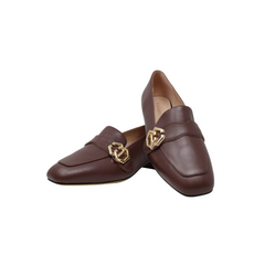 Viviamos Sofia Brown Leather Loafers