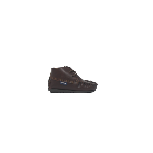 Atlanta Moccosin 73G Childrens Brown Leather Lace Up