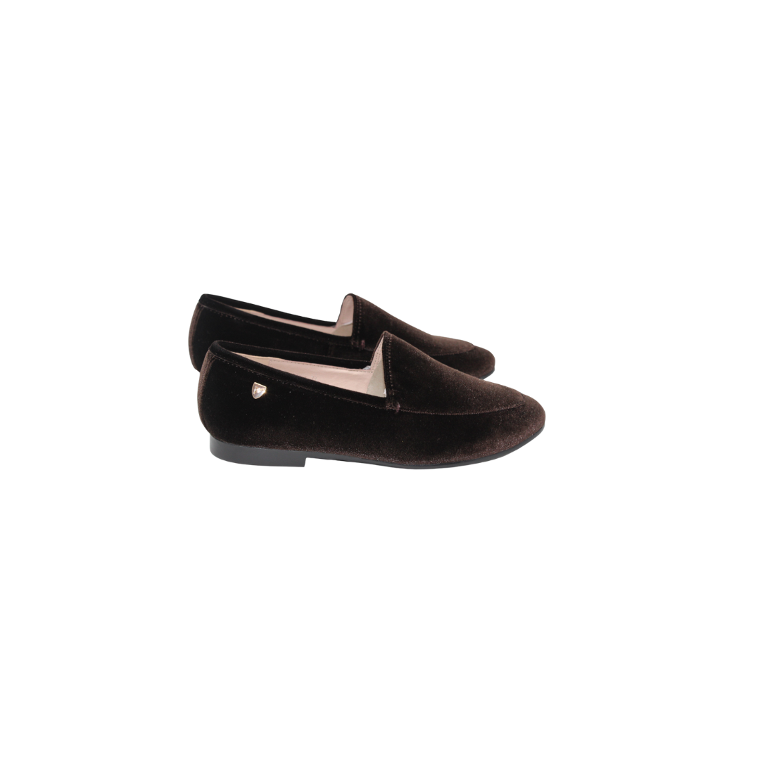 Venettini Girls Rian4 Brown Velvet Loafer