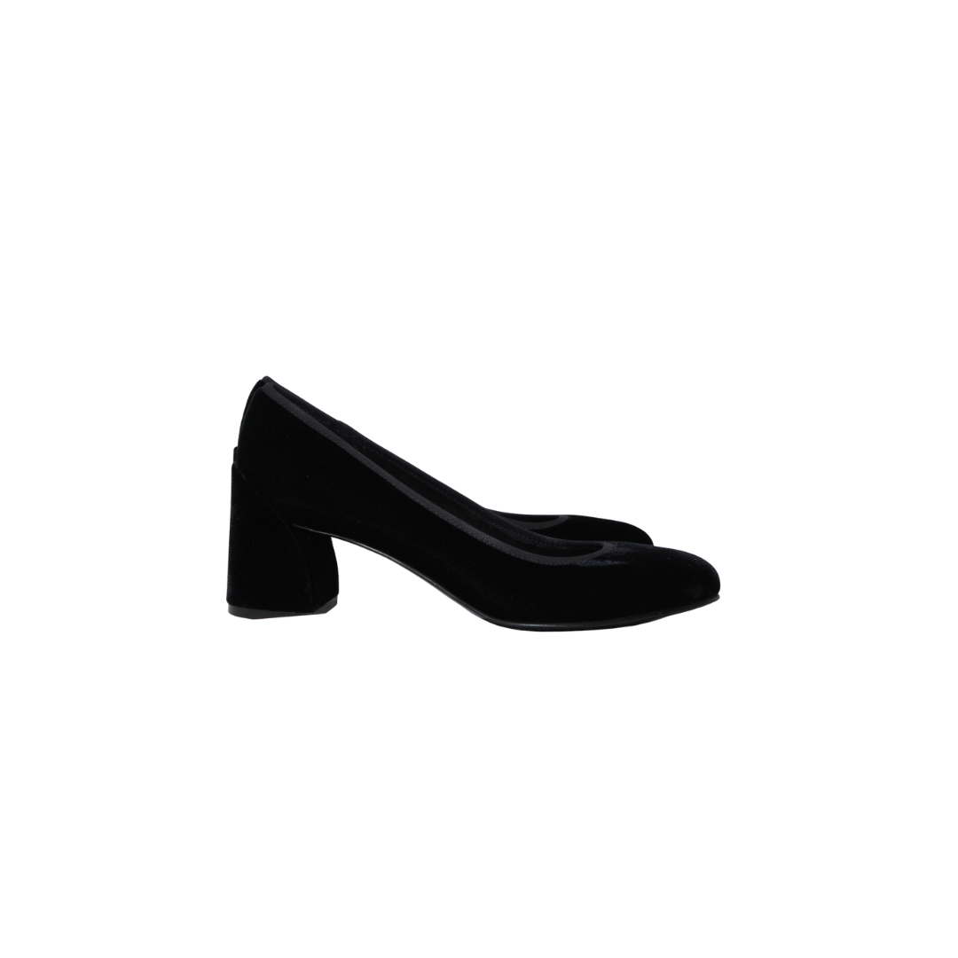 Van Eli Camila Ladies Black Velvet 2 inch box Heel