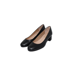 FSNY Tayla Black Leather 1.5 inch Pump