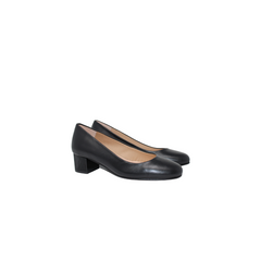 FSNY Tayla Black Leather 1.5 inch Pump