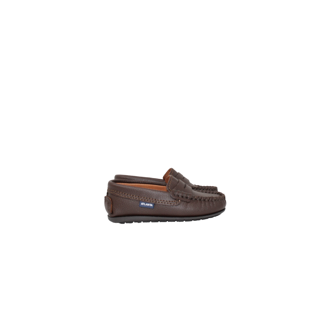 Atlanta Mocassin 32G Children's Brown Print Loafers