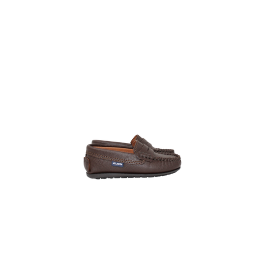 Atlanta Mocassin 32G Children's Brown Print Loafers