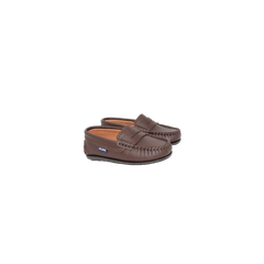 Atlanta Mocassin 32G Children's Brown Print Loafers