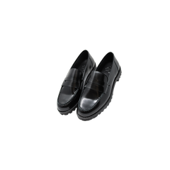 Luccini Genie Children's Black Leather Penny Loafer