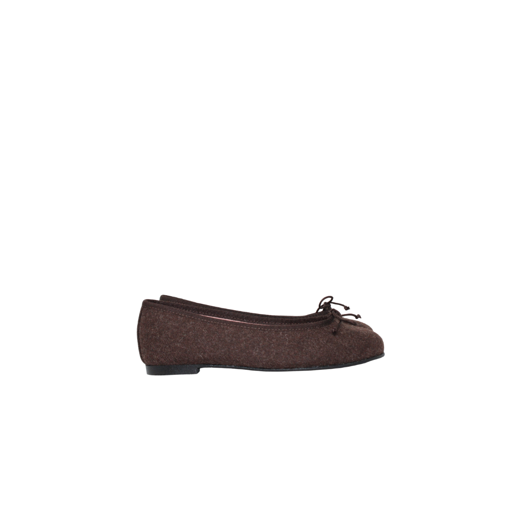 Euforia Brown Flannel Ballet Flat