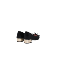 Euforia Romy Black Velvet 1 in. with Gold Heel