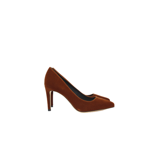 Melyann Thill Ladies Camel Velvet 3 in. Spike Heel