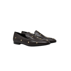 Brunella Moccasin Brown Leather Loafer With Studs