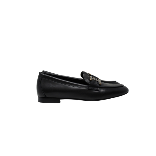 Brunella Tods Ladies Black Leather Loafer With Chain