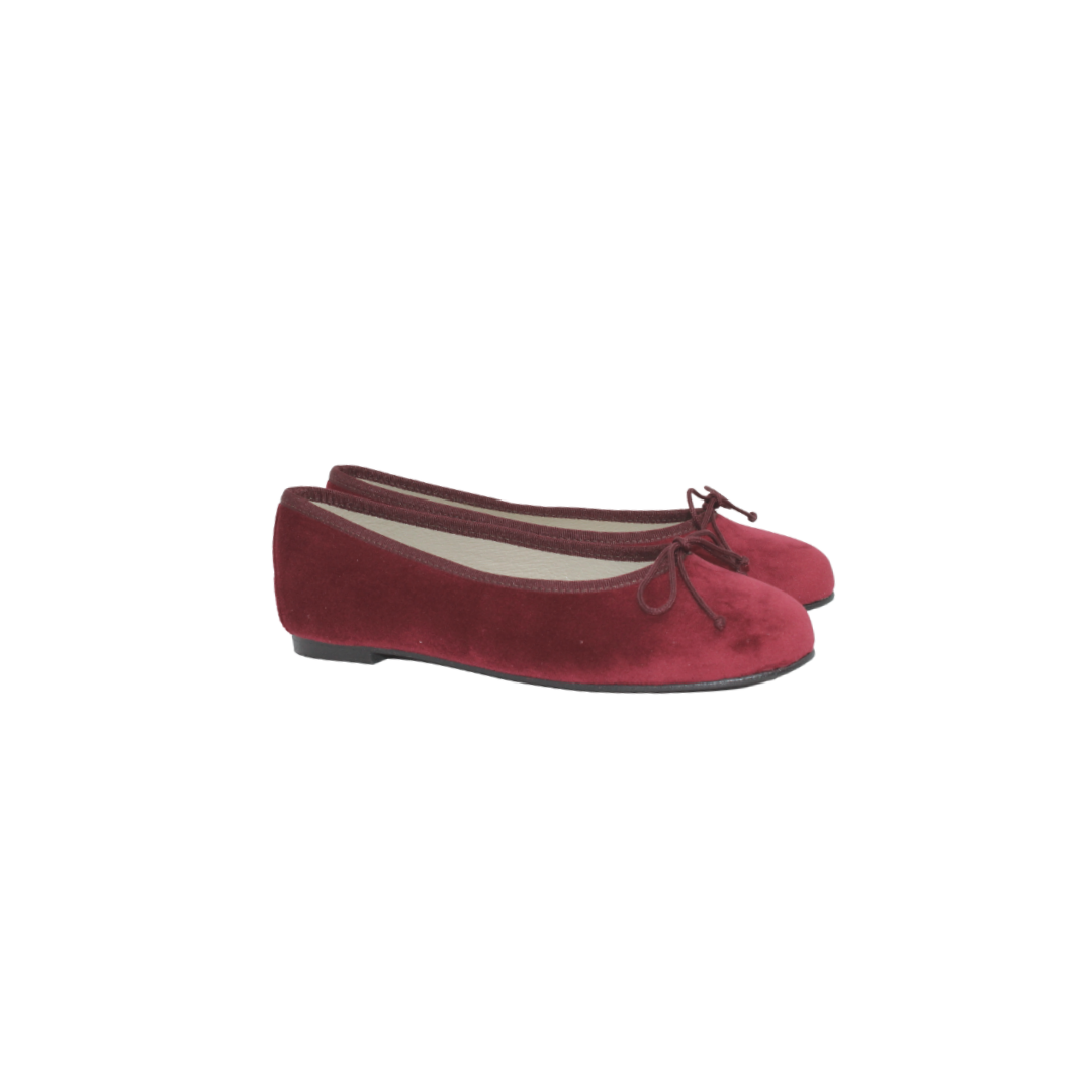 Menina Emma Burgundy Suede Ballet Flat