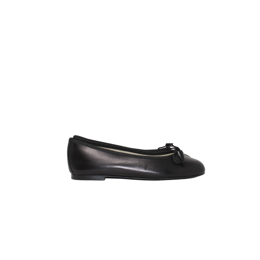 Menina Emma Black Leather Ballet Flat