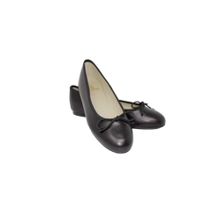 Menina Emma Black Leather Ballet Flat