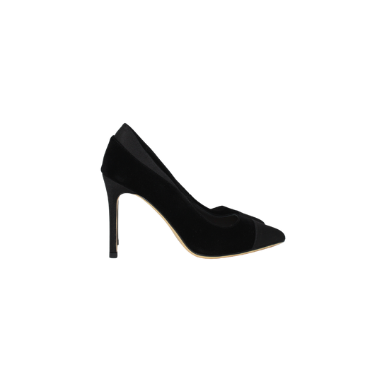 Melyann Toria Ladies Black Velvet Elegant Spike Heel