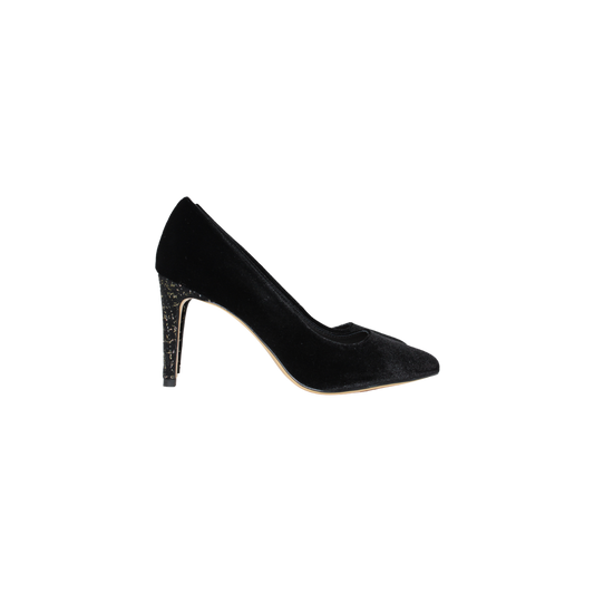 Melyann Uhr Ladies Black Velvet Spike Heel