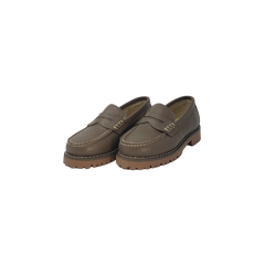 BluBlonc Heidi Childrens Taupe Leather Loafer