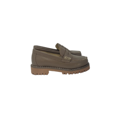 BluBlonc Heidi Childrens Taupe Leather Loafer