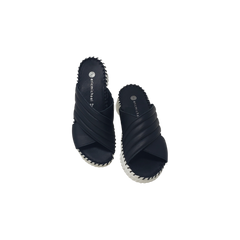 Eric Michael Jeanine Ladies Black Leather Slide