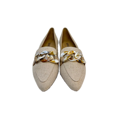 Vaneli Kevvy Ladies Beige Canvas Loafer