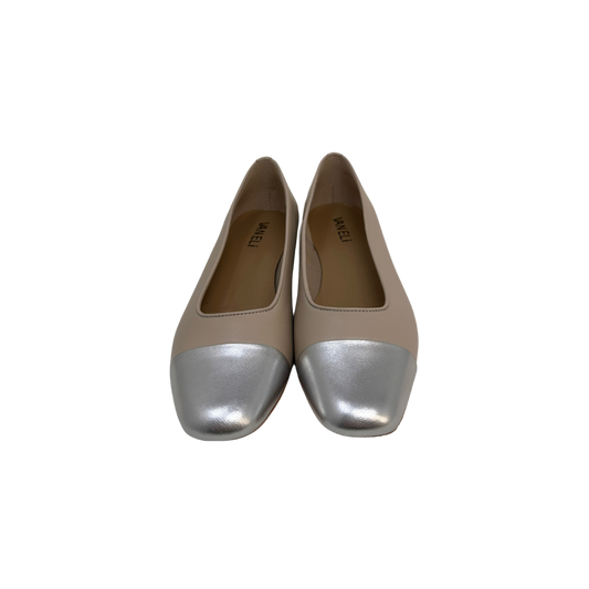 Vaneli 313 Ladies Nude and Silver Leather Flats