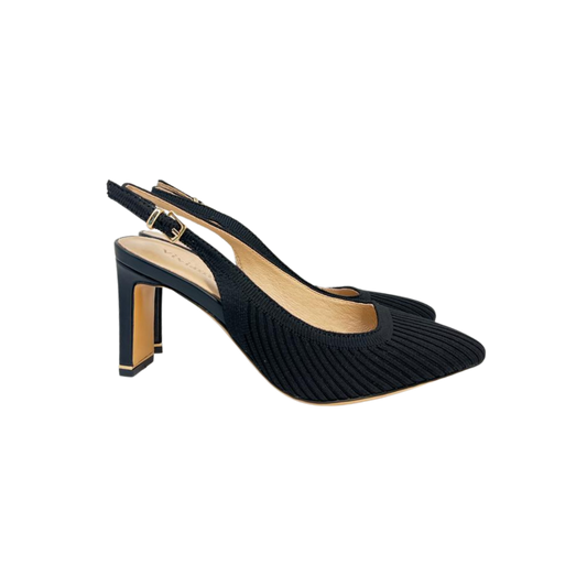 Viviamos Sage Sling Ladies Medium Black Knit Wafer Sling Heel