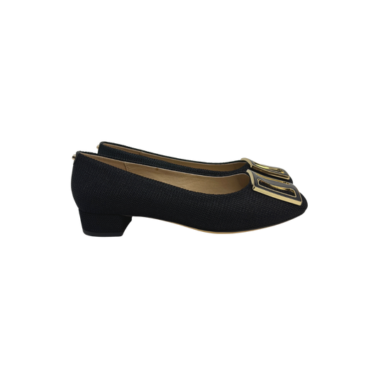 Melyann Vicky Ladies Black Fabric Dress Shoe