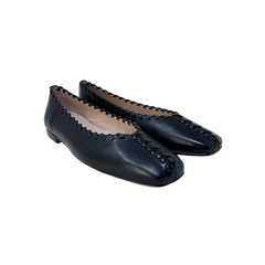 FSNY Logan Ladies Black Leather Flats