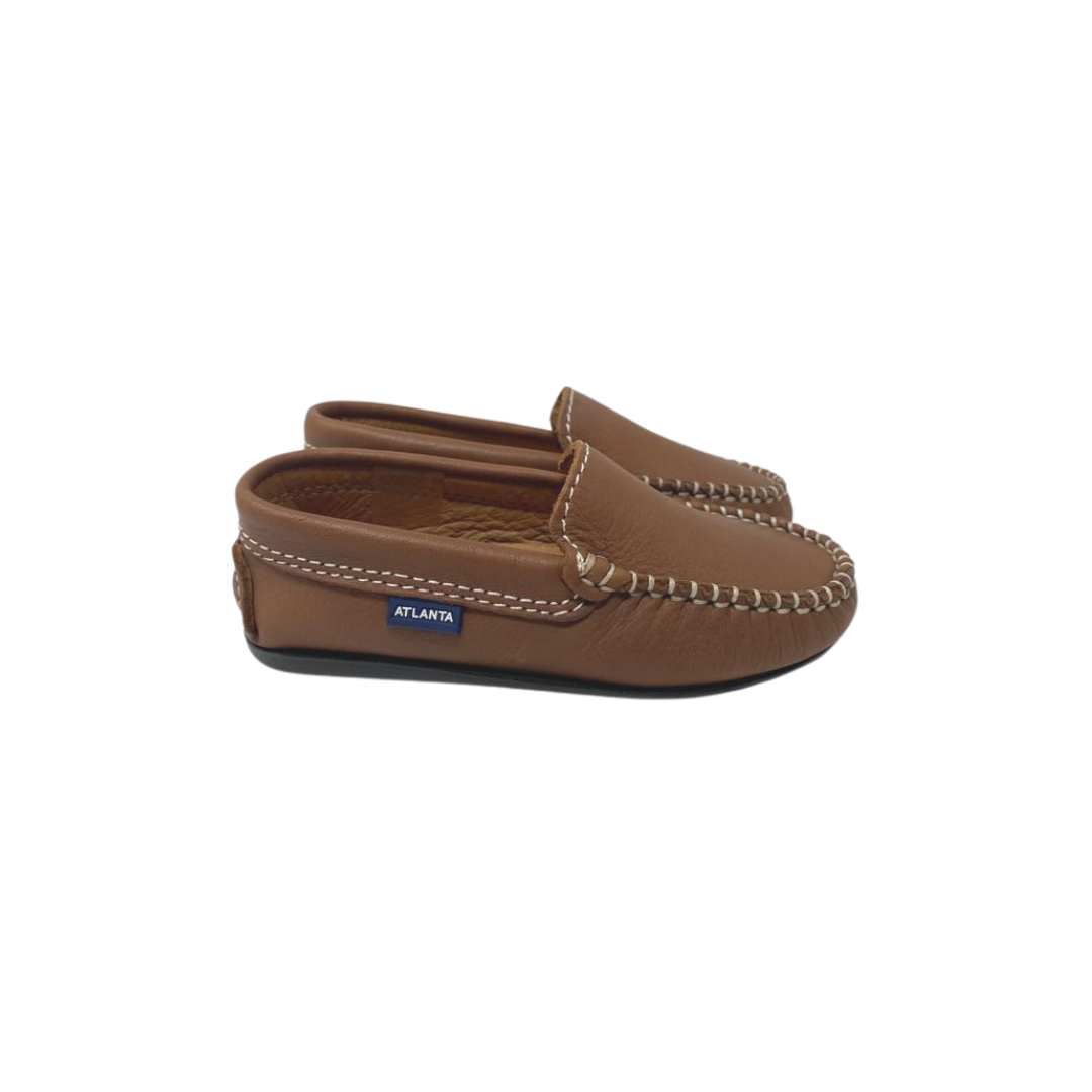 Atlanta Mocasin 15G Kids Camel Leather Loafer