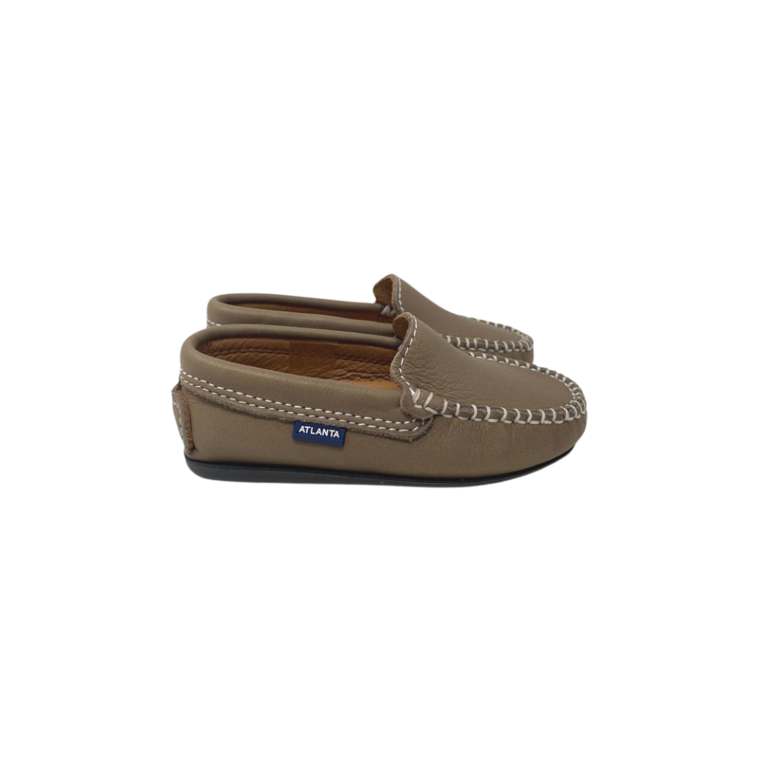 Atlanta Mocasin 15G Kids Taupe Leather Loafer