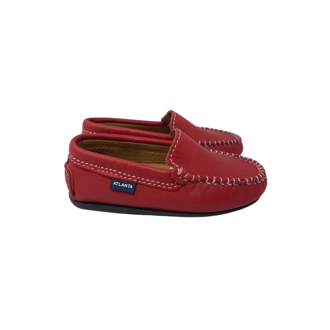 Atlanta Mocasin 15G Kids Red Leather Loafer