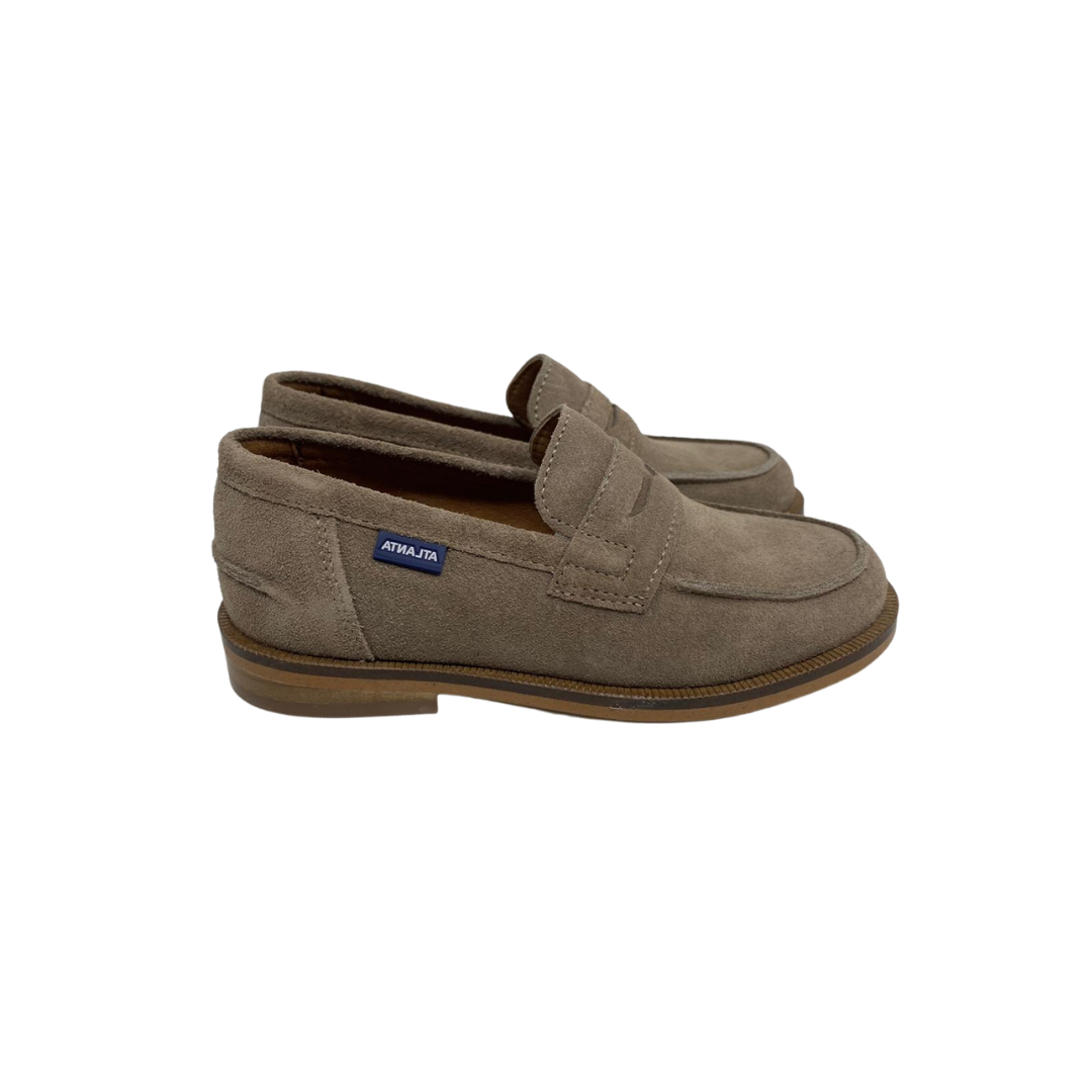 Atlanta Mocassin 473 Children's Taupe Suede Loafer