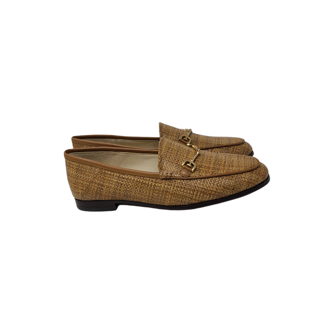 Sam Edelman Loraine tan woven loafer with chain