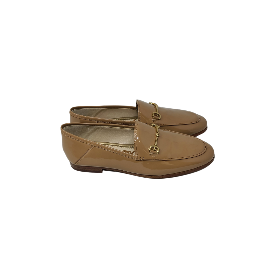 Sam Edelman Loraine camel patent leather loafer with chain