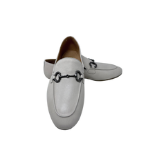 AiciBerllucci Coco Ladies Off-White Leather Loafer with Chain