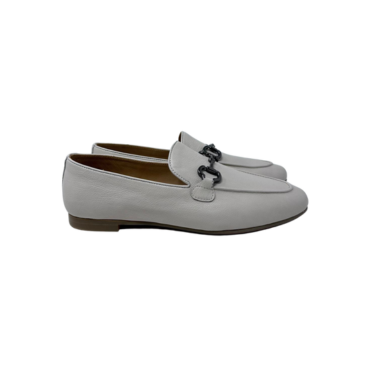 AiciBerllucci Coco Ladies Off-White Leather Loafer with Chain